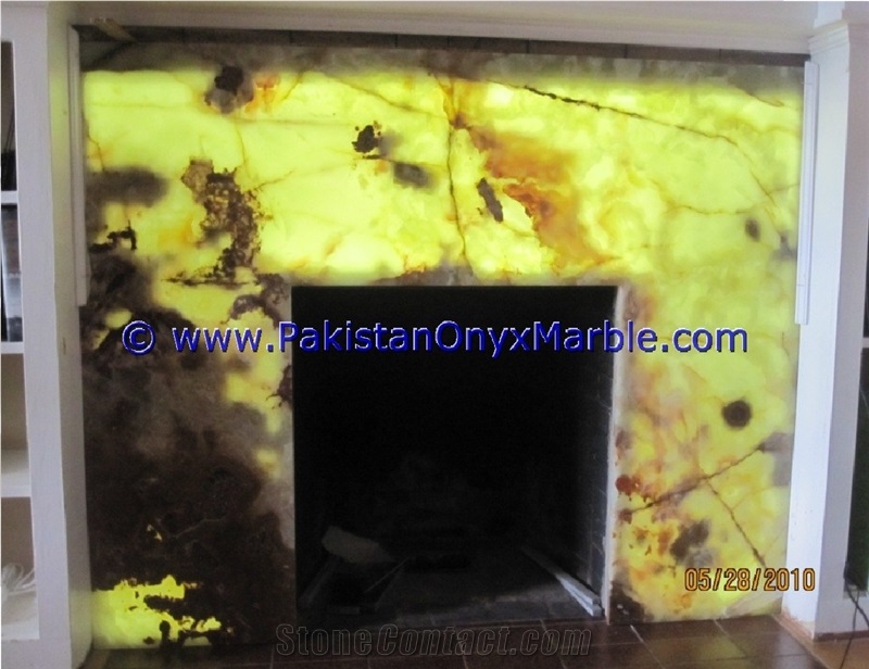 Light Green Onyx Fireplaces