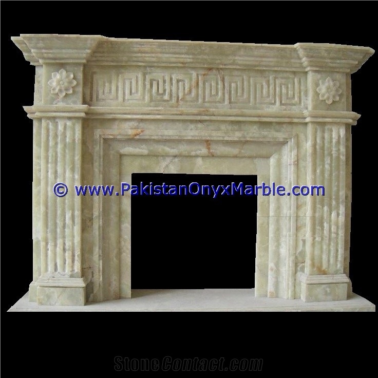 Light Green Onyx Fireplaces