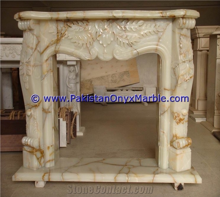 Light Green Onyx Fireplaces