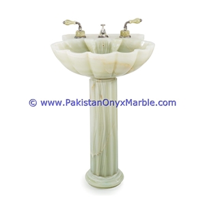 Light Green Onyx Pedestals Barrel Column Stand Sinks Basins