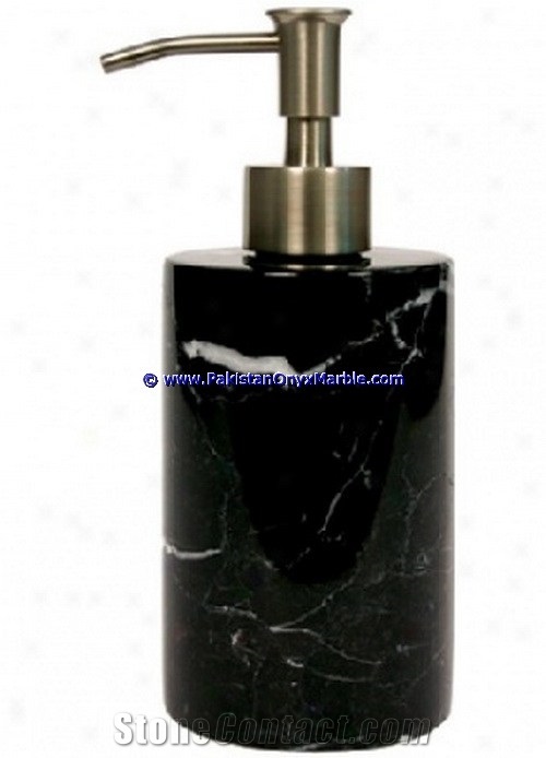 Marble Bathroom Accessories Set Jet Black Tumbler