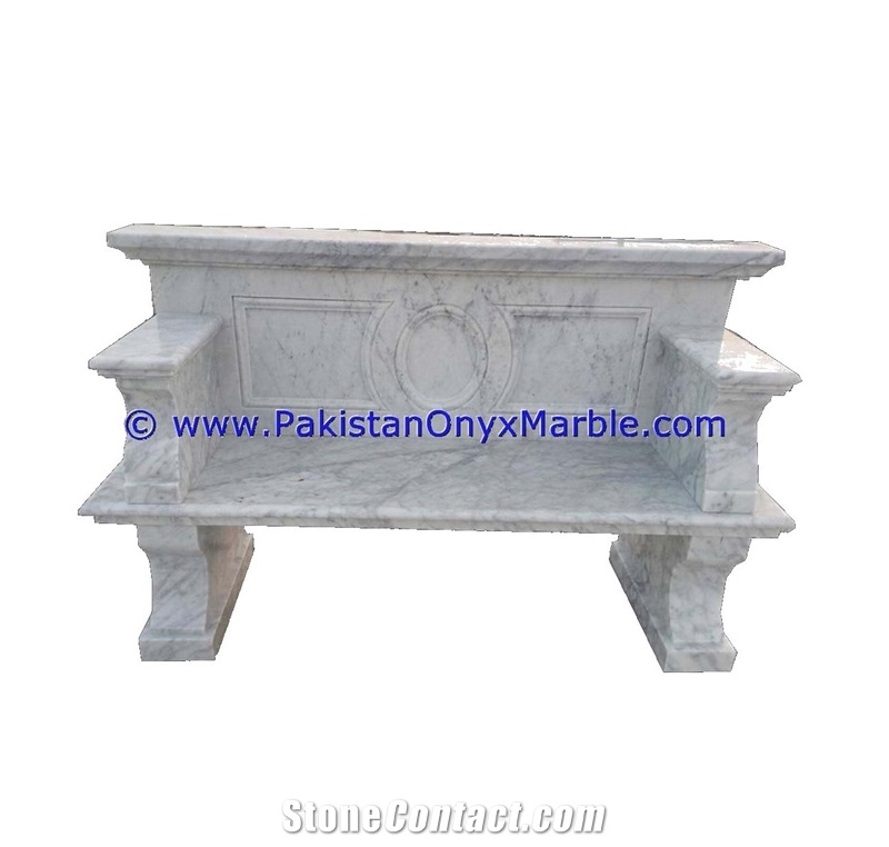 Marble Benches Table Natural Ziarat White