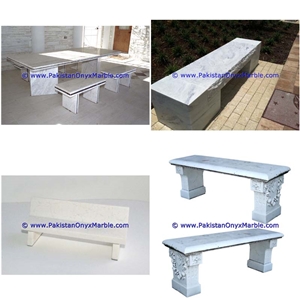 Marble Benches Table Natural Ziarat White