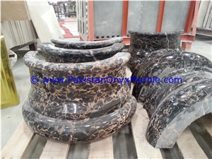 Marble Columns Pillars Bases Black and Gold Marble