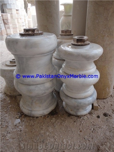Marble Columns Pillars Bases Ziarat White Marble