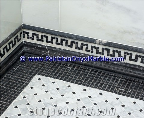 Marble Molding Baseboard Threshold Black and Gold