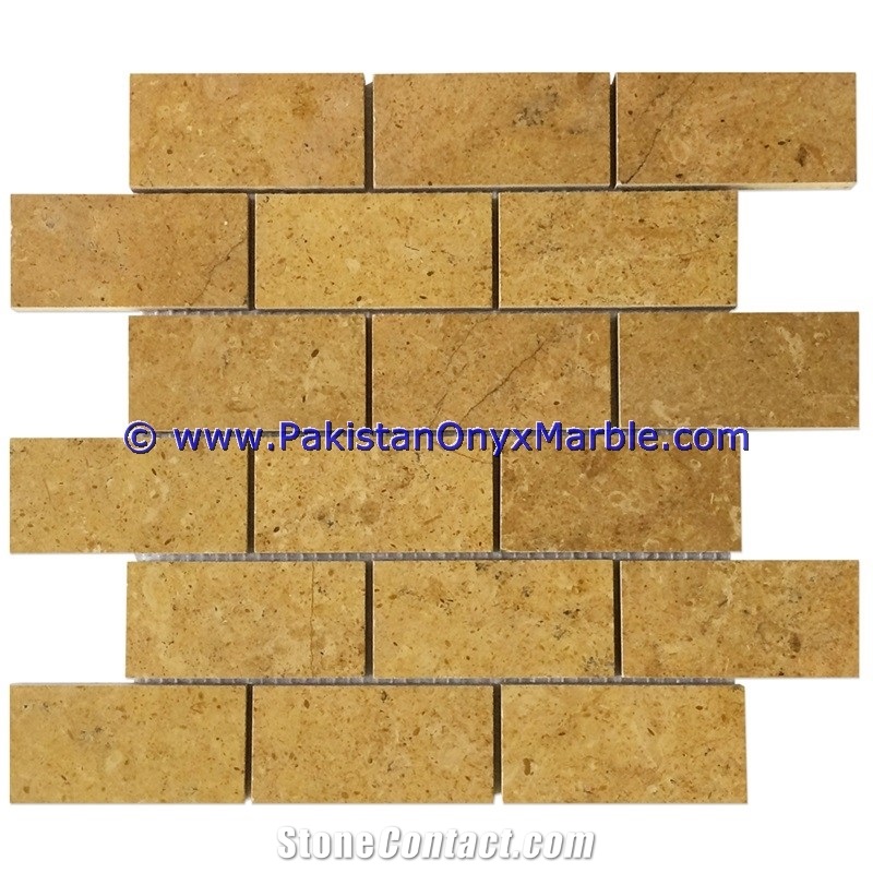 Marble Mosaic Tiles Indus Gold Inca Basket Weave