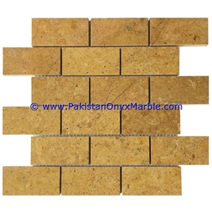 Marble Mosaic Tiles Indus Gold Inca Basket Weave
