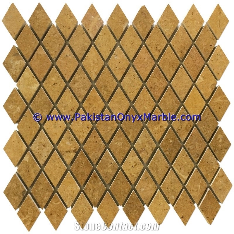 Marble Mosaic Tiles Indus Gold Inca Basket Weave