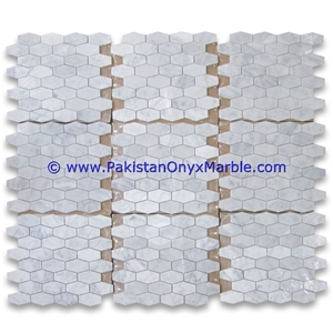 Marble Mosaic Tiles Ziarat Carrara White Hexagon