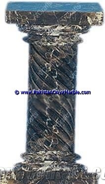 Marble Pedestals Stand Display Black and Gold