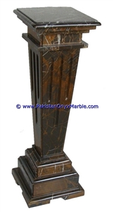 Marble Pedestals Stand Display Black and Gold