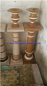 Marble Pedestals Stand Display Multi Stone Marble