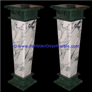 Marble Pedestals Stand Display Multi Stone Marble