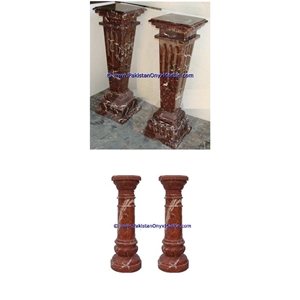 Marble Pedestals Stand Display Red Zebra Marble