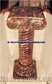 Marble Pedestals Stand Display Red Zebra Marble