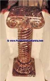 Marble Pedestals Stand Display Red Zebra Marble
