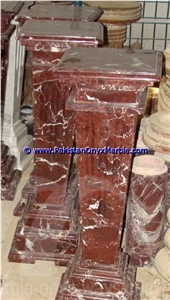 Marble Pedestals Stand Display Red Zebra Marble