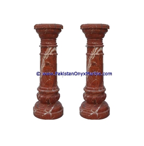 Marble Pedestals Stand Display Red Zebra Marble