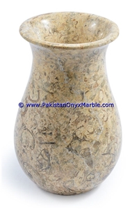 Marble Planters Handcarved Decorated Fossil Corel