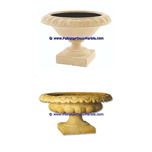 Marble Planters Handcarved Decorated Indus Gold