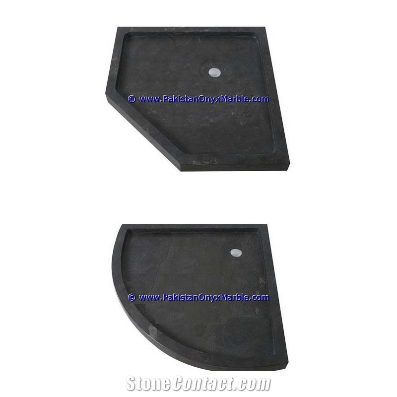 Marble Shower Tray Black and Gold , Jet Black