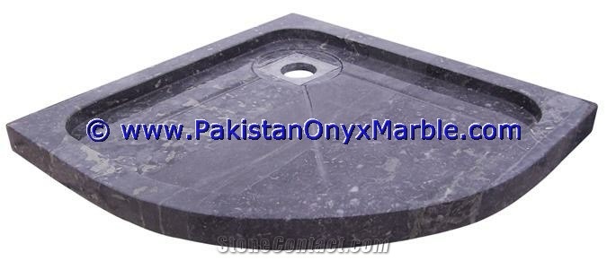 Marble Shower Tray Black and Gold , Jet Black