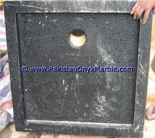 Marble Shower Tray Black and Gold , Jet Black