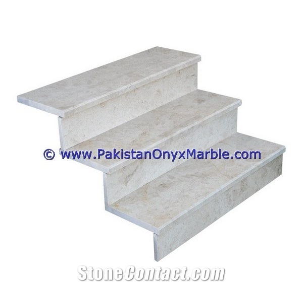 Marble Stairs Steps Risers Beige Marble Modern