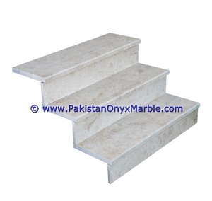Marble Stairs Steps Risers Beige Marble Modern