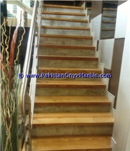 Marble Stairs Steps Risers Teak Wood Marble