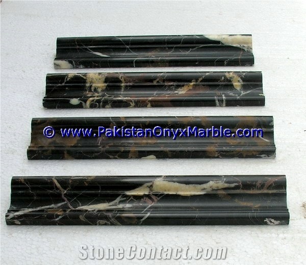 Michaelangelo Marble Molding Chair Rail Black Gold Marble Chair Rail