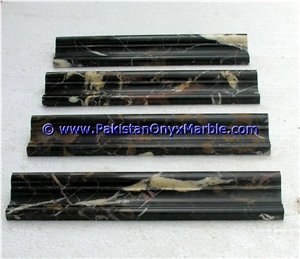 Michaelangelo Marble Molding Chair Rail Black Gold Marble Chair Rail