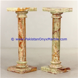 Multi Brown Onyx Columns Handcarved Pillars