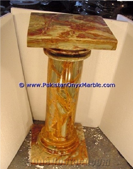 Multi Brown Onyx Columns Handcarved Pillars