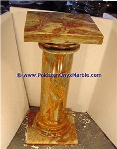 Multi Brown Onyx Columns Handcarved Pillars