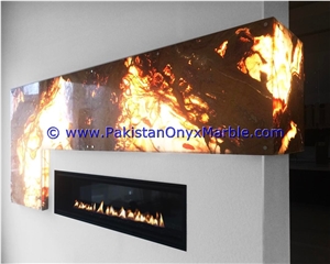 Multi Brown Onyx Fireplaces Decoration