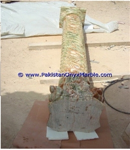 Multi Green Onyx Columns Handcarved Pillars