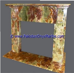 Multi Green Onyx Fireplaces