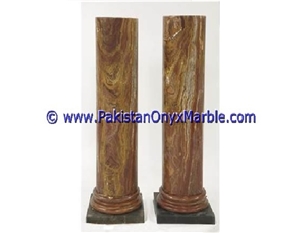 Multi Red Onyx Columns Handcarved Volcano Onyx Pillars