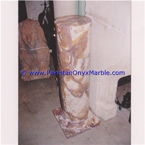 Multi Red Onyx Columns Handcarved Volcano Onyx Pillars