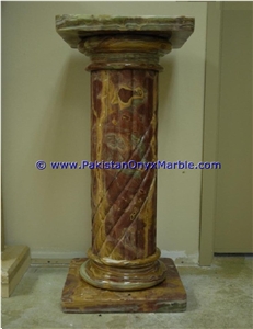 Multi Red Onyx Columns Handcarved Volcano Onyx Pillars