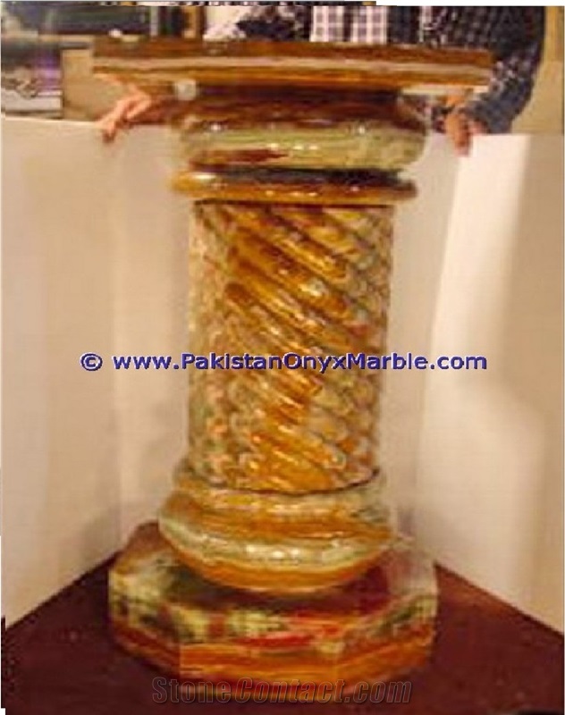 Multi Red Onyx Columns Handcarved Volcano Onyx Pillars