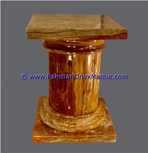 Multi Red Onyx Columns Handcarved Volcano Onyx Pillars
