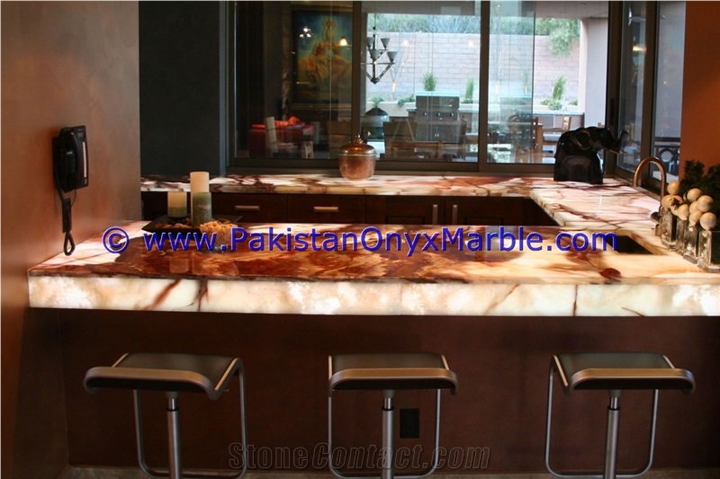 Multi Red Onyx Countertops