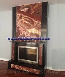 Multi Red Onyx Fireplaces
