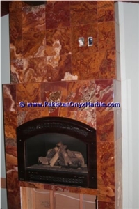 Multi Red Onyx Fireplaces