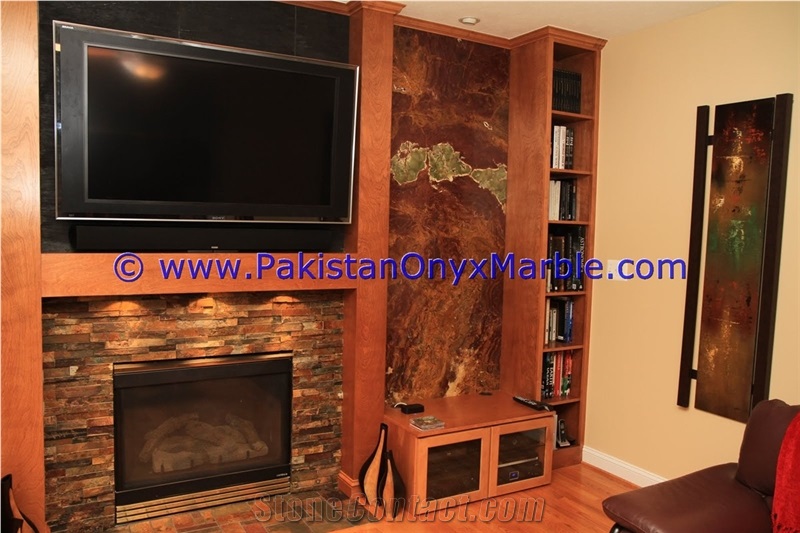 Multi Red Onyx Fireplaces
