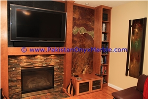 Multi Red Onyx Fireplaces