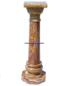 Multi Red Onyx Pedestals Handcarved Pillars